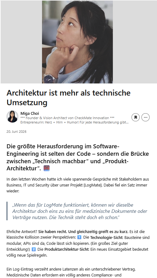 Screenshot: Architecture is more than technical implementation
